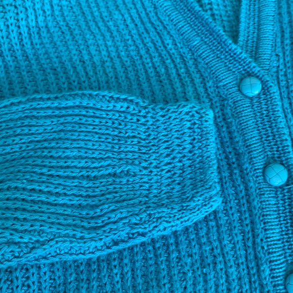 Vintage New Moves Teal Cardigan with Pockets Sz L - Picture 6 of 7